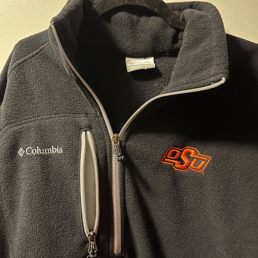 Oklahoma State Columbia Fleece Light Weight Half Zip OSU Chest Pocket